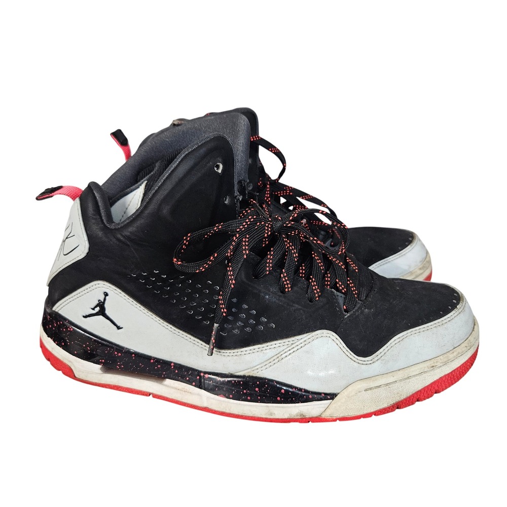 Jordan Flight Remix Men 10.5 Black White Red Basketball Shoes 629877-005